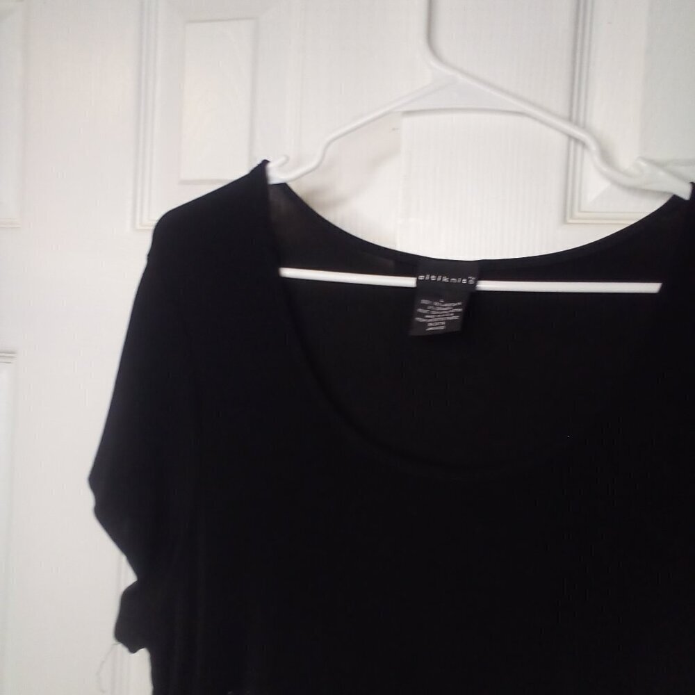 Citiknits Dress Women L Short Sleeve Polka Dot Black White - Picture 4 of 16